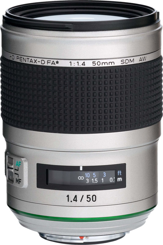 Pentax objektiivi HD D FA* 50mm F1.4 SDM AW Silver