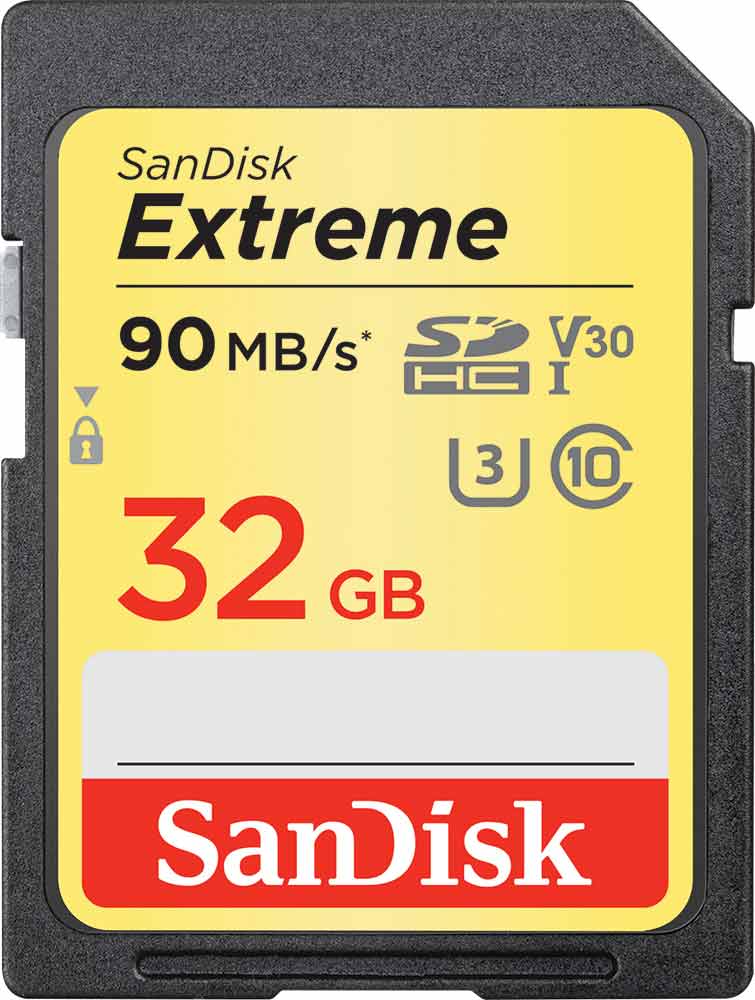 SanDisk SDHC Extreme 32 Gt (90 Mt/s, V30) muistikortti