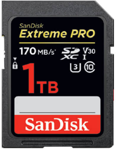 SanDisk SDXC Extreme Pro 1Tt 170 Mt/s v30 muistikortti