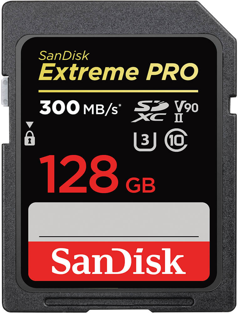 SanDisk SDXC Extreme Pro UHS-II 128 Gt (300 Mt/s) muistikortti
